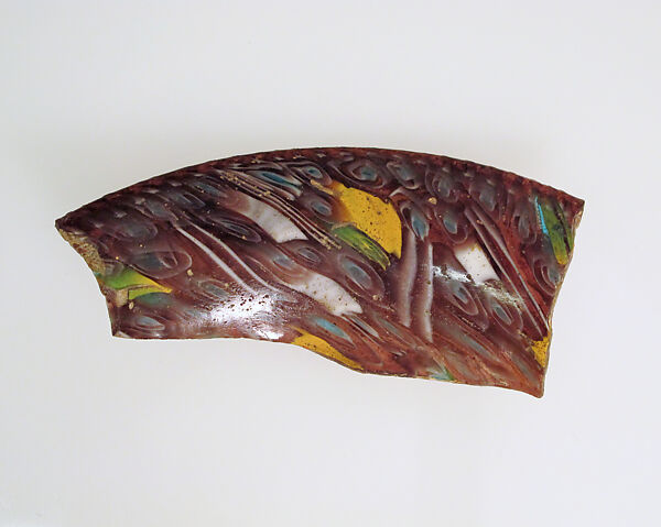 Glass mosaic dish fragment, Glass, Greek, Eastern Mediterranean or possibly Italian 