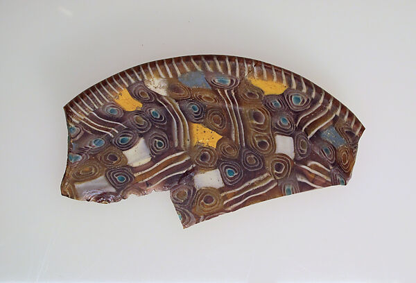 Glass mosaic shallow dish fragment, Glass, Greek, Eastern Mediterranean or possibly Italian 