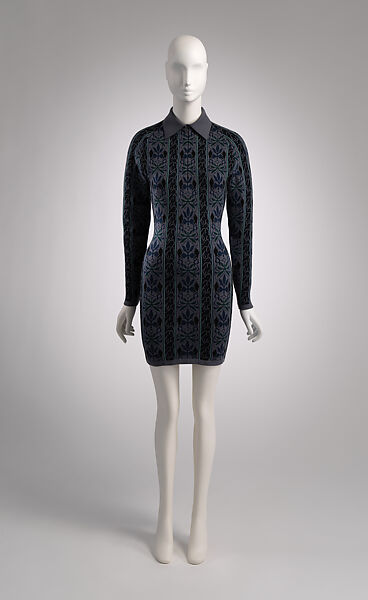 Dress, Azzedine Alaïa (French (born Tunisia), Tunis 1935–2017 Paris), wool, nylon, spandex, metal, French 