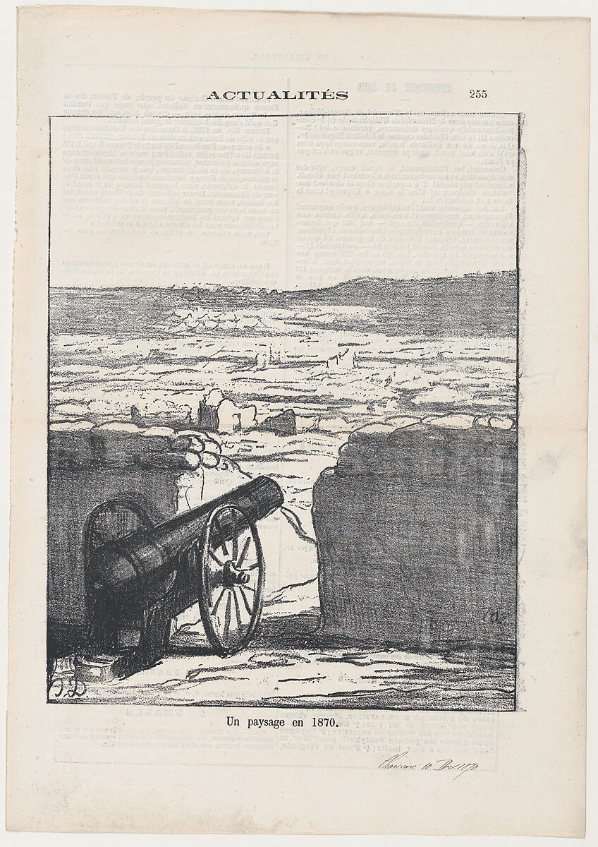 An 1870 landscape, from 'News of the day,' published in Le Charivari, December 10, 1870, Honoré Daumier (French, Marseilles 1808–1879 Valmondois), Lithograph on newsprint; second state of four (Delteil) 