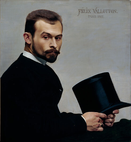 Félix Jasinski Holding His Hat (Félix Jasinski tenant son chapeau), Félix Vallotton (Swiss, Lausanne 1865–1925 Paris), Oil on canvas 