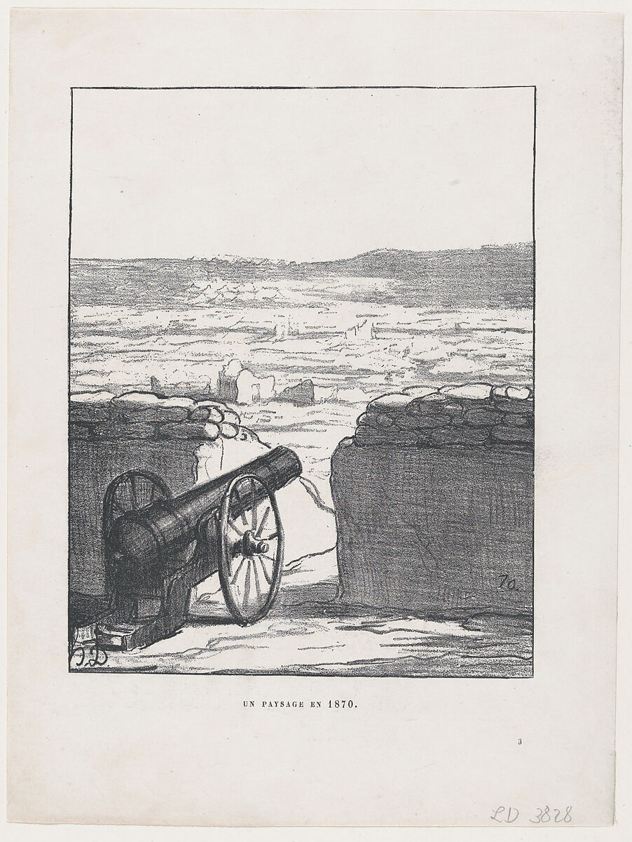 An 1870 landscape, from News of the day, published in "Le Charivari", Honoré Daumier (French, Marseilles 1808–1879 Valmondois), Lithograph on wove paper; second state of four (Delteil) 