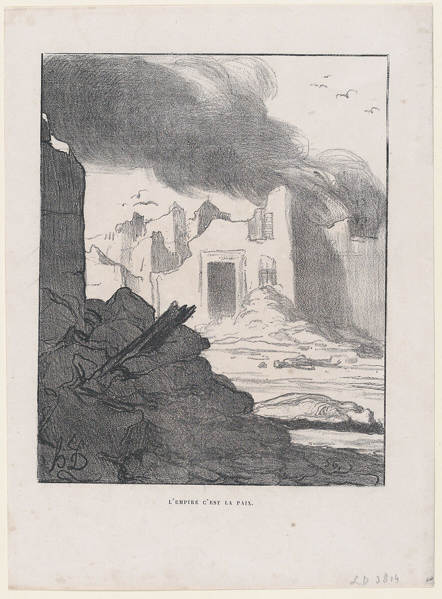 The Empire means Peace, from 'News of the day,' published in "L'Album du Siège", Honoré Daumier (French, Marseilles 1808–1879 Valmondois), Lithograph on wove paper; third state of three (Delteil) 