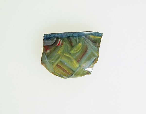 Glass mosaic bowl fragment, Glass, Roman 