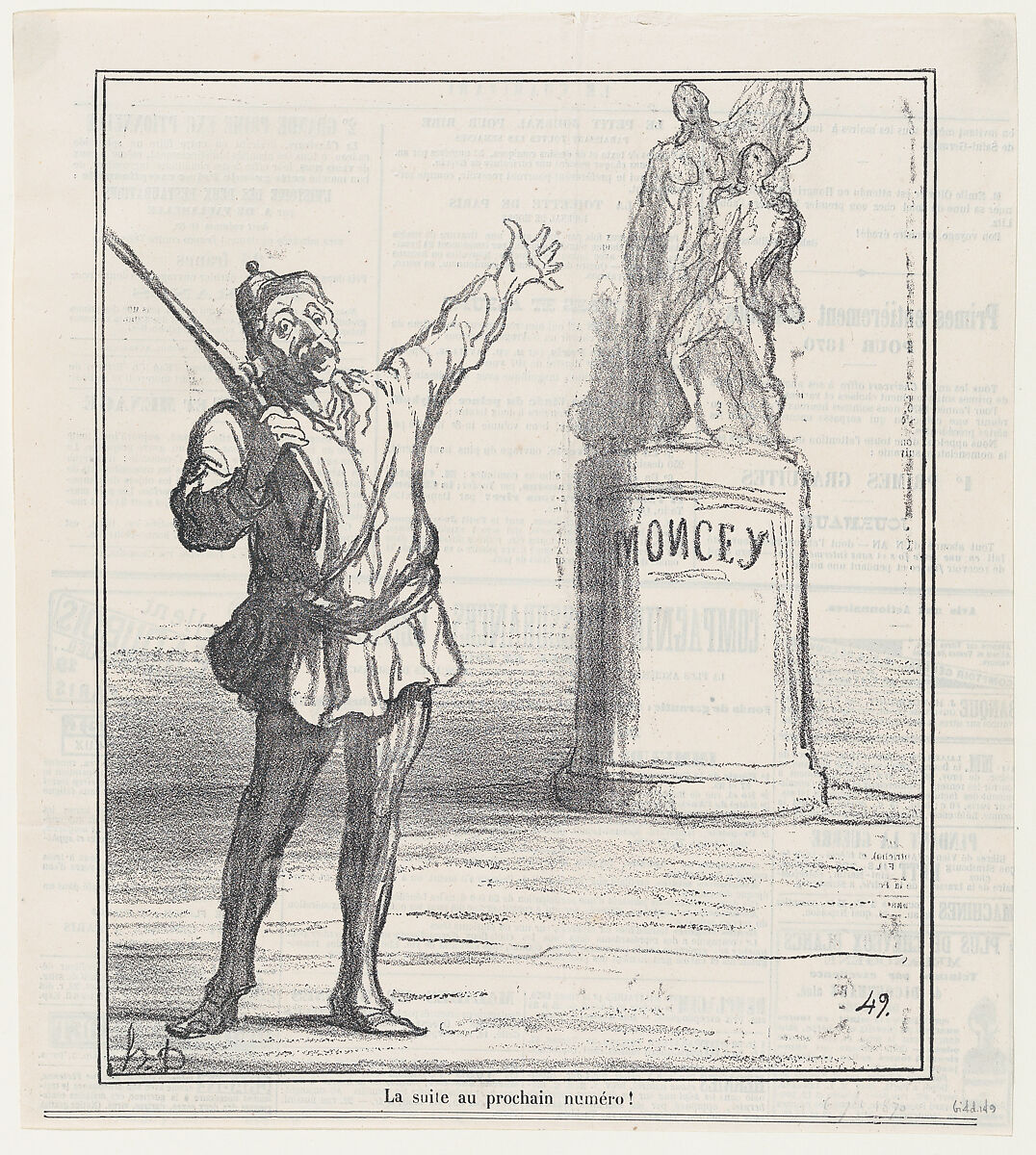 To be followed in the next edition!, from 'News of the day,' published in Le Charivari, September 7, 1870, Honoré Daumier (French, Marseilles 1808–1879 Valmondois), Lithograph on newsprint; second state of two (Delteil) 