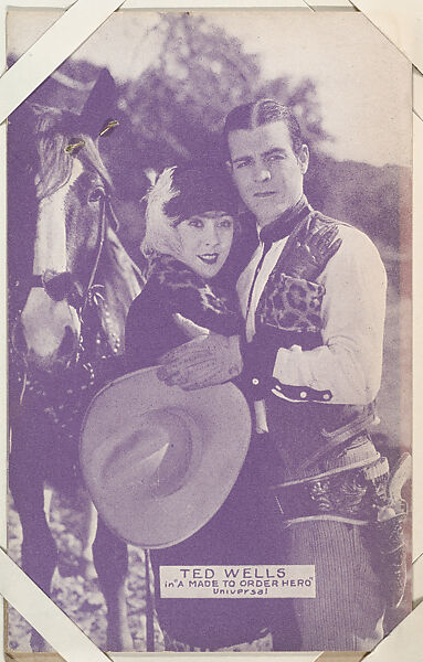 Ted Wells in "A Made To Order Hero" from Western Stars or Scenes Exhibit Cards series (W412), Commercial color photolithograph 