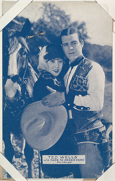 Ted Wells in "A Made To Order Hero" from Western Stars or Scenes Exhibit Cards series (W412), Commercial color photolithograph 