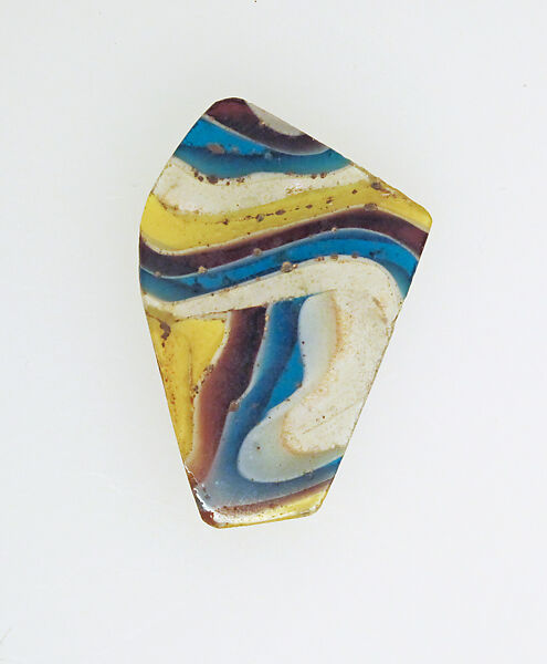Glass mosaic body fragment, Glass, Roman 