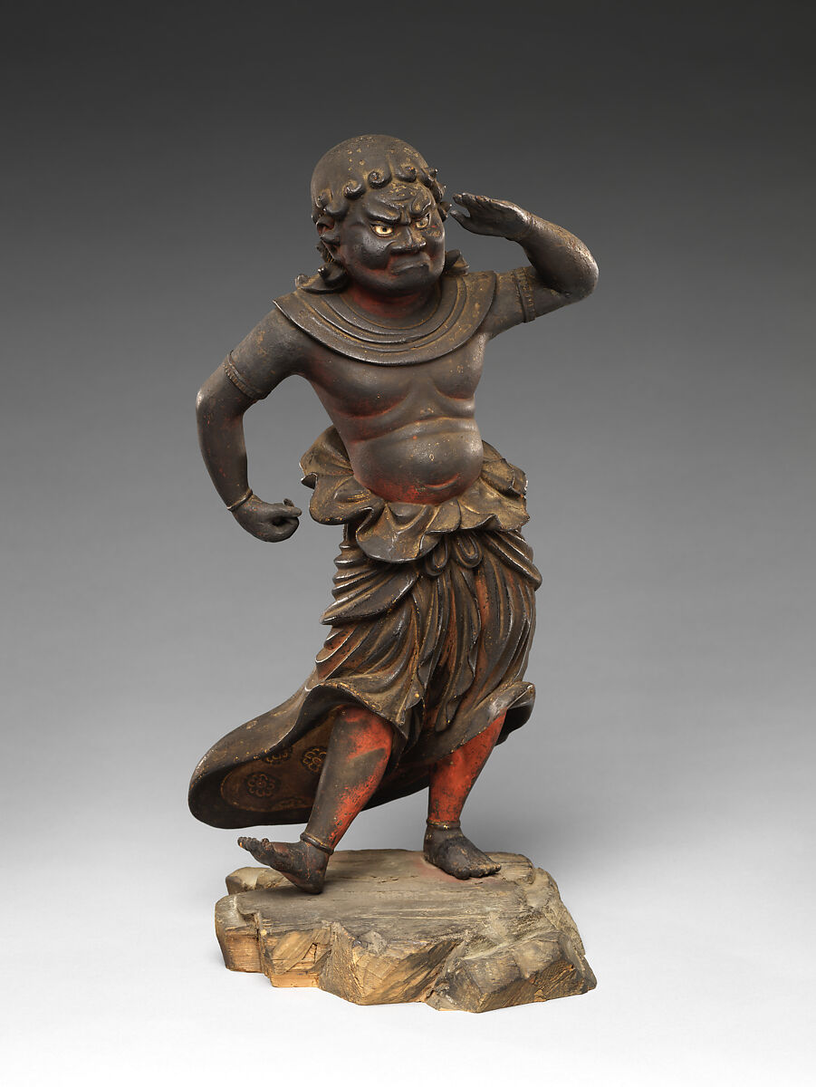 The Boy Attendants Kongara Dōji and Seitaka Dōji, Unidentified Artists, act. 14th century, Lacquered wood with traces of paint, inlaid glass eyes; joined-block construction (yosegi-zukuri), Japan