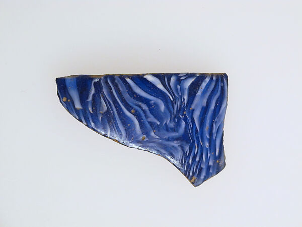 Glass mosaic rim fragment, Glass, Roman