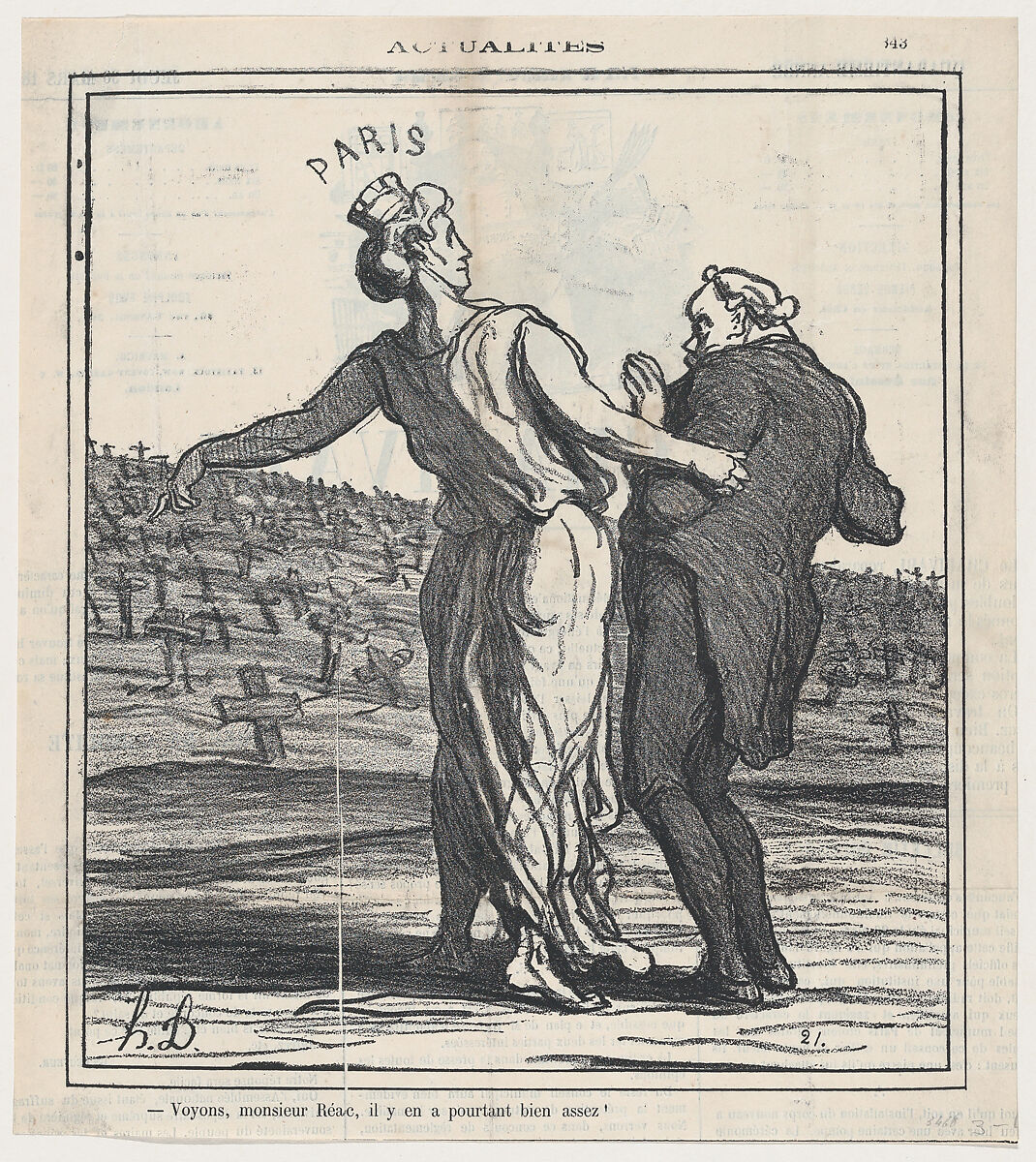 See, Mr. Réac, it is quite enought!, from 'News of the day,' published in Le Charivari, March 30, 1871, Honoré Daumier  French, Gillotage on newsprint