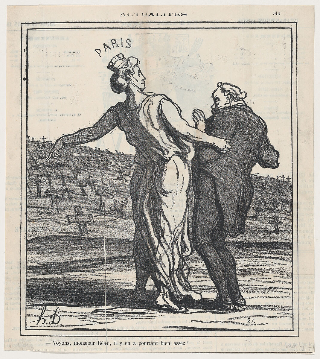 See, Mr. Réac, it is quite enought!, from 'News of the day,' published in "Le Charivari", Honoré Daumier (French, Marseilles 1808–1879 Valmondois), Gillotage on newsprint 