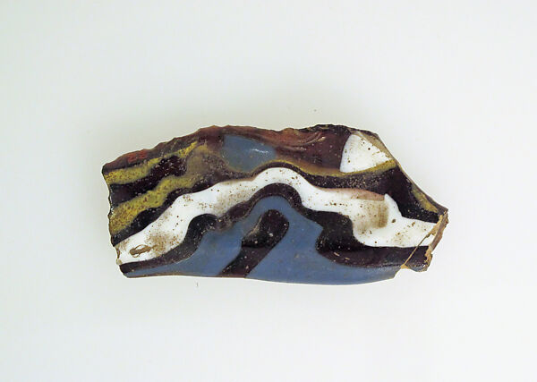 Glass mosaic fragment, Glass, Roman 