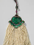 Necklace, Marie Zimmermann (American, Brooklyn, New York 1879–1972 Punta Gorda, Florida), Pearls, emerald, colored stones (corundum), and gold, American