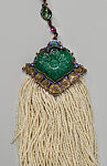 Necklace, Marie Zimmermann (American, Brooklyn, New York 1879–1972 Punta Gorda, Florida), Pearls, emerald, colored stones (corundum), and gold, American