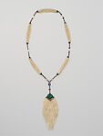 Necklace, Marie Zimmermann (American, Brooklyn, New York 1879–1972 Punta Gorda, Florida), Pearls, emerald, colored stones (corundum), and gold, American