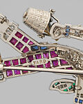 Brooch, Raymond C. Yard (1885–1964), Gold, diamonds, rubies, and sapphires, American