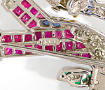 Brooch, Raymond C. Yard (1885–1964), Gold, diamonds, rubies, and sapphires, American