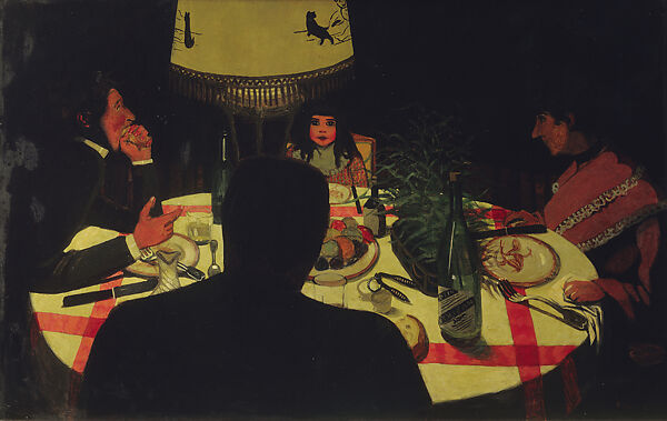 The Dinner, Lamp Effect (Le Diner, effet de lampe), Félix Vallotton (Swiss, Lausanne 1865–1925 Paris), Oil on canvas 