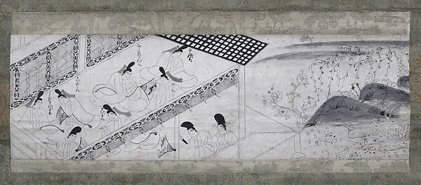The Tale of Sumiyoshi (Sumiyoshi monogatari emaki), Handscroll section mounted as a hanging scroll; ink on paper, Japan 