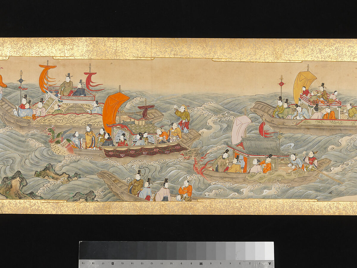 The Great Woven Cap (Taishokkan), Three handscrolls; ink, color, and gold on paper, Japan