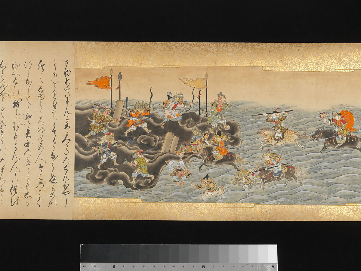 The Great Woven Cap (Taishokkan), Three handscrolls; ink, color, and gold on paper, Japan