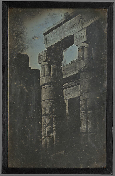 Columns, Temple of Seti, Kurna, Thebes, Joseph-Philibert Girault de Prangey (French, 1804–1892), Daguerreotype 