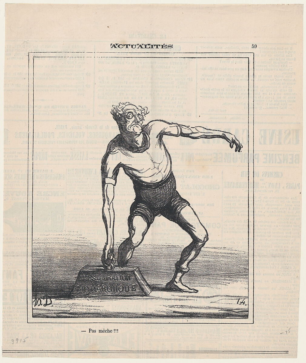 It's quite impossible!!!, from 'News of the day,' published in Le Charivari, March 28, 1872, Honoré Daumier (French, Marseilles 1808–1879 Valmondois), Lithograph on newsprint; second state of two (Delteil) 