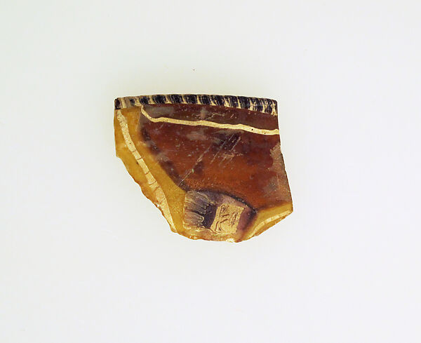 Glass short-strip mosaic bowl fragment, Glass, Roman 
