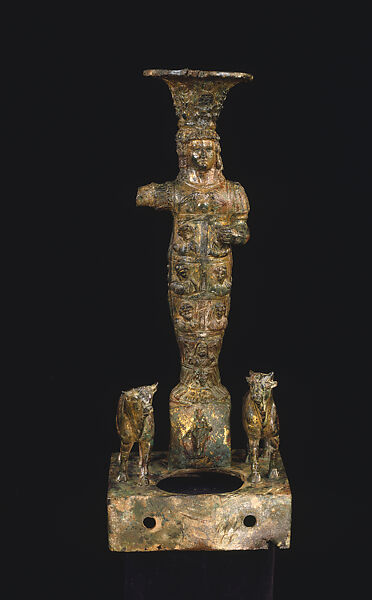 Statuette of Jupiter Heliopolitanus ("Sursock statuette"), Bronze, gilding 