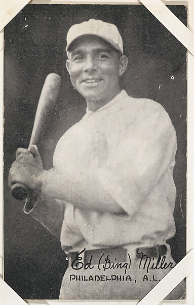 Ed (Bing) Miller from Baseball Exhibits series (W461), Exhibit Supply Company, Commercial photolithograph 