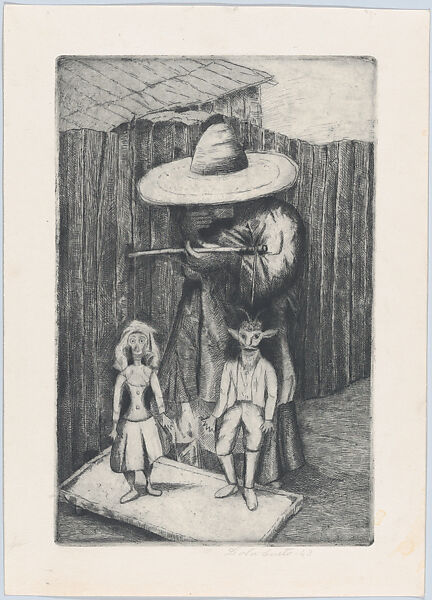 The puppeteeer Francisca Pulido Cuevas, from "Titeres Populares Mexicanos" (Mexican popular puppets), Lola Cueto (Mexican, 1897–1978), Etching and aquatint, proof 