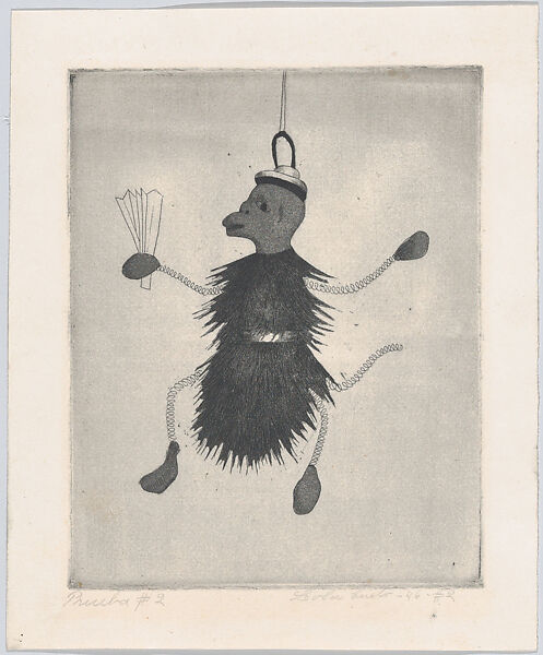 A Monkey, from "Titeres Populares Mexicanos" (Mexican popular puppets), Lola Cueto (Mexican, 1897–1978), Etching and aquatint, proof 