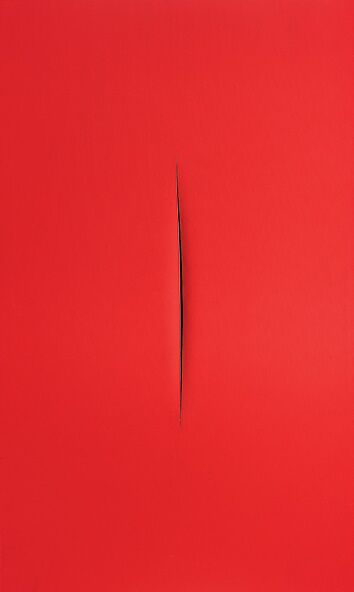Spatial Concept, Expectation (Concetto Spaziale, Attesa), Lucio Fontana (Italian, 1899–1968), Water-based paint on canvas with slash 