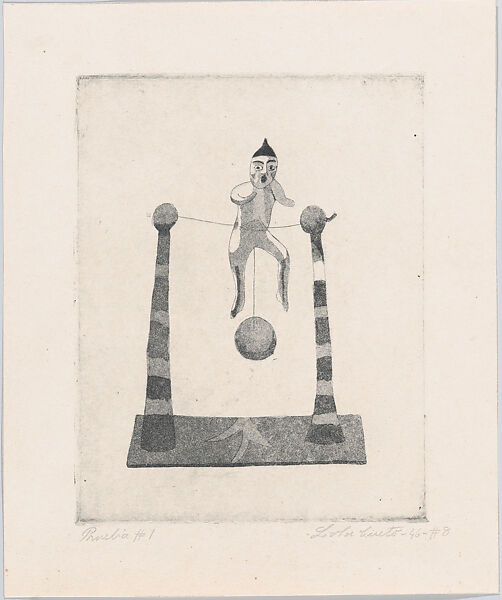 An Acrobat, from "Titeres Populares Mexicanos" (Mexican popular puppets), Lola Cueto (Mexican, 1897–1978), Etching and aquatint, proof 