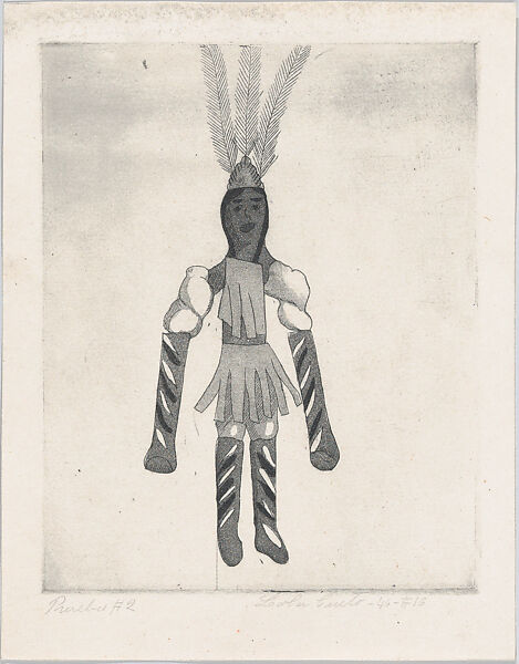 An Indian, from "Titeres Populares Mexicanos" (Mexican popular puppets), Lola Cueto (Mexican, 1897–1978), Etching and aquatint, proof impression of first state 
