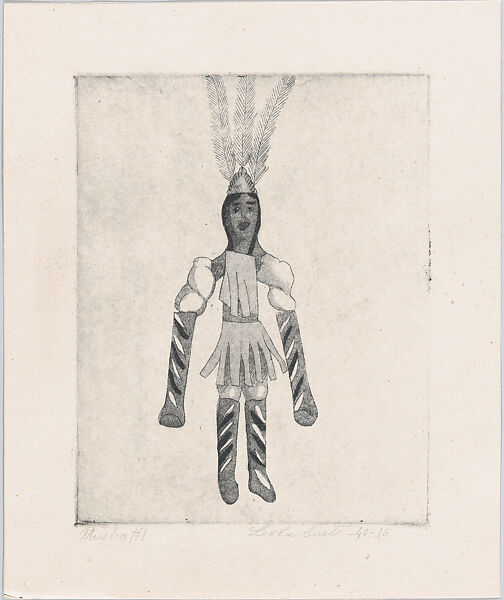A Plains Indian, from "Titeres Populares Mexicanos" (Mexican popular puppets), Lola Cueto (Mexican, 1897–1978), Etching and aquatint, proof impression of second state before burnishing 