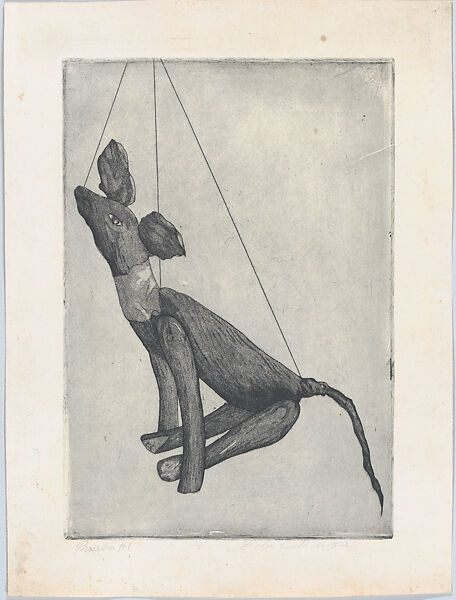 A Dog, from "Titeres Populares Mexicanos" (Mexican popular puppets), Lola Cueto (Mexican, 1897–1978), Etching and aquatint, proof 