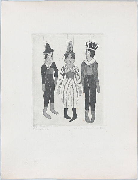 Three Shepherds (recto); an Indian (verso), from "Titeres Populares Mexicanos" (Mexican popular puppets), Lola Cueto (Mexican, 1897–1978), Etching and aquatint; proof 