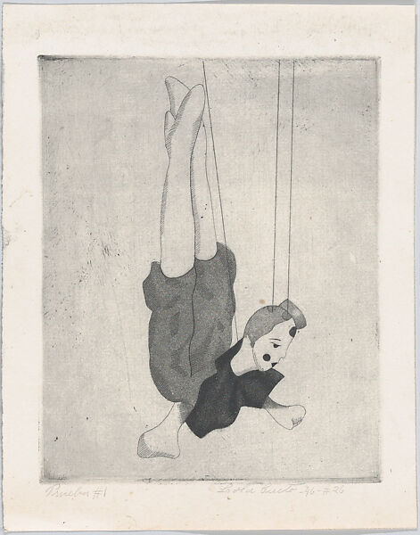 Acrobat, from "Titeres Populares Mexicanos" (Mexican popular puppets), Lola Cueto (Mexican, 1897–1978), Etching and aquatint, proof 