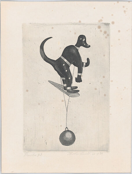A Monkey, from "Titeres Populares Mexicanos" (Mexican popular puppets), Lola Cueto (Mexican, 1897–1978), Etching and aquatint, proof 