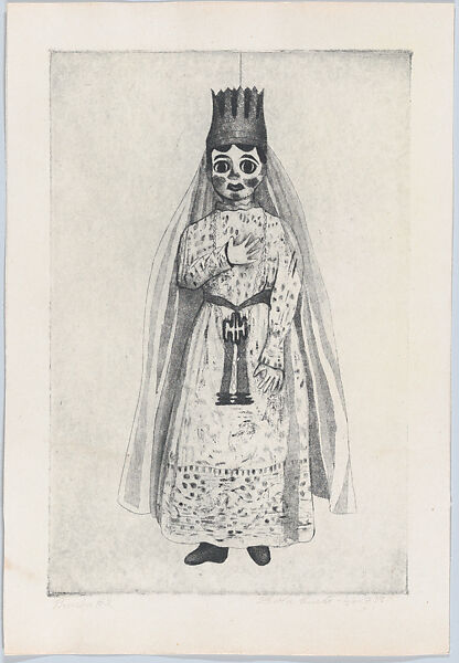 A Queen, from "Titeres Populares Mexicanos" (Mexican popular puppets), Lola Cueto (Mexican, 1897–1978), Etching and aquatint, proof 