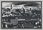 Florence, Looking Toward Fiesole, Fiske Boyd (American, Philadelphia, Pennsylvania 1895–1975 Summit, New Jersey), Woodcut 