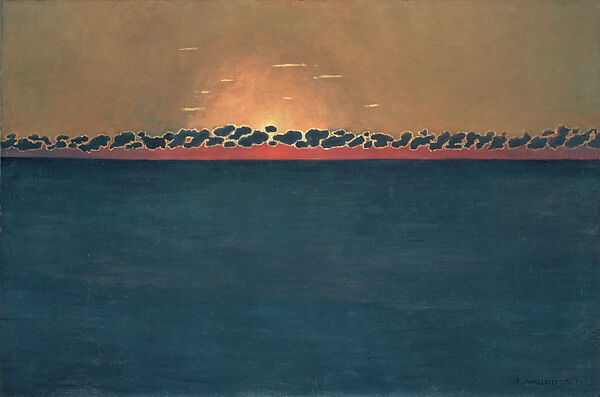 Sunset, Grey-Blue High Sea (Coucher de soleil, mer haute gris-bleu), Félix Vallotton (Swiss, Lausanne 1865–1925 Paris), Oil on canvas 