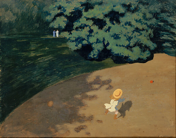 The Ball (Le ballon), Félix Vallotton (Swiss, Lausanne 1865–1925 Paris), Oil and gouache on cardboard 