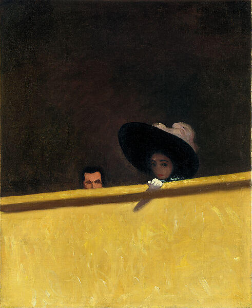 Box Seats at the Theater, the Gentleman and the Lady (La loge de Théâtre, le Monsieur et la Dame), Félix Vallotton (Swiss, Lausanne 1865–1925 Paris), Oil on canvas 