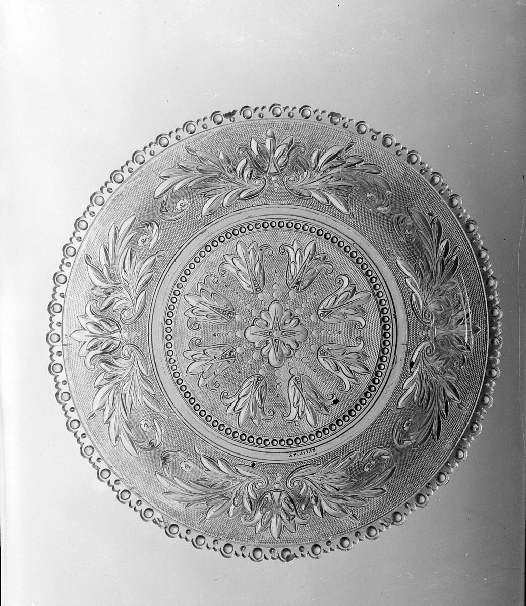 Bowl, Lacy pressed glass, American 