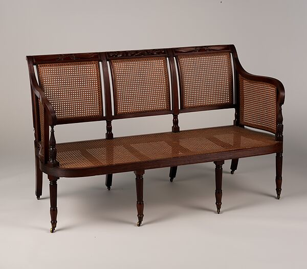 Sofa, Ernest F. Hagen, Mahogany, cane, American 