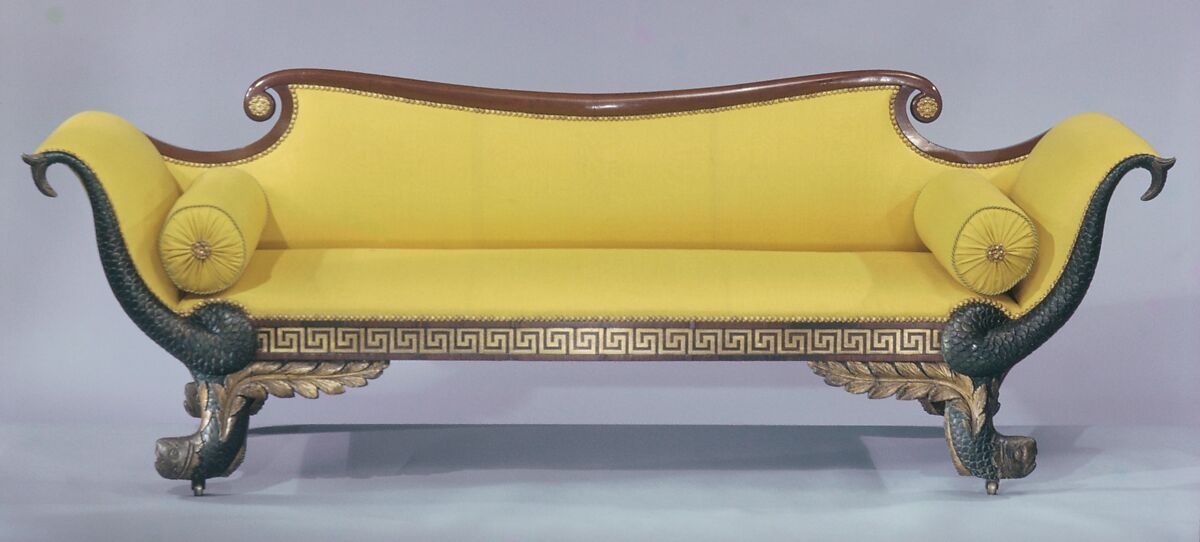 Sofa, Mahogany, ash, maple, pine, American