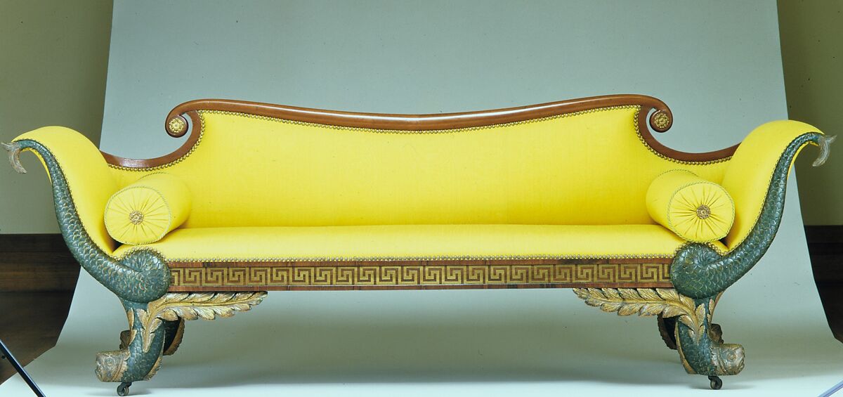 Sofa, Mahogany, ash, maple, pine, American